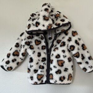 Little Me Kids' Fuzzy Sherpa Zip Up Jacket Size 12M